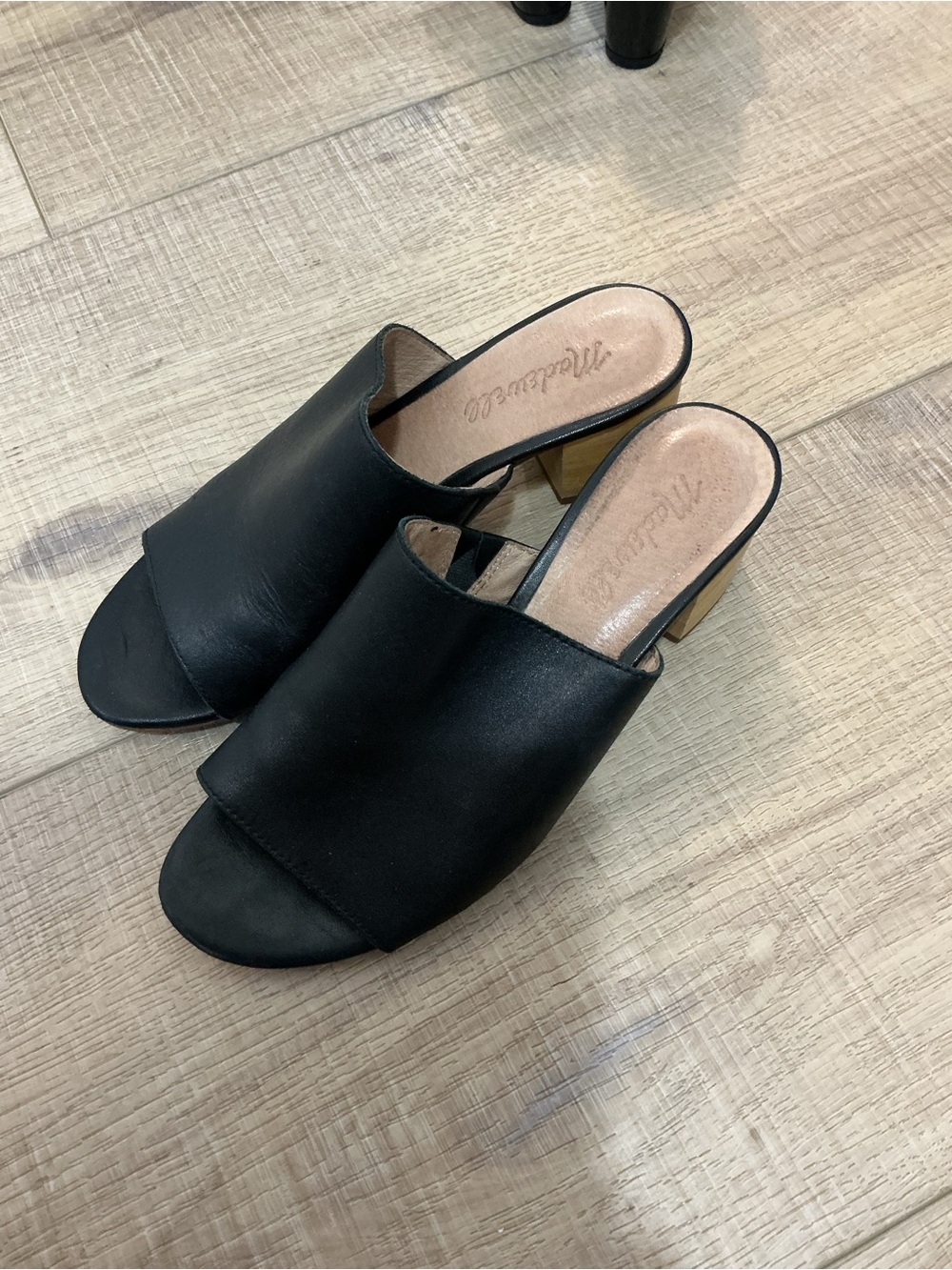 Madewell Black Open-Toe Mule Sandals